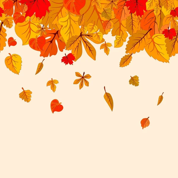 Autumn leaves fall isolated background. Golden autumn poster template. Vector illustration — Stock Vector