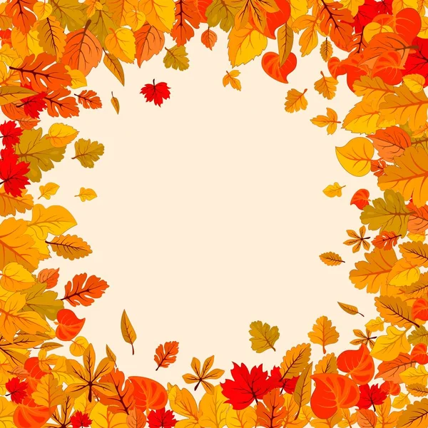 Autumn leaves fall isolated background. Golden autumn poster template. Vector illustration — Stock Vector