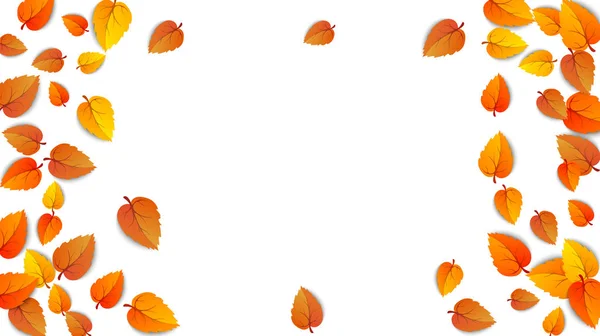 Осенний рамочный рекламный баннер с листьями изолирован на белом фоне для осенней осенней распродажи. Плакат презентаций украшен листом для покупки или дизайном рекламного плаката. Векторная иллюстрация — стоковый вектор