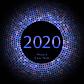 Šťastný nový rok 2020 tečka na pozadí. Dekorace kalendáře. Přání. Šablona čínského kalendáře pro rok myši Vektorová ilustrace