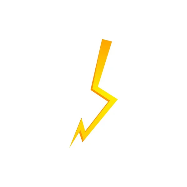 Зажигательный гром, вспышка желтой иконки, выполненной в плоском стиле на белом фоне. Векторная иллюстрация — стоковый вектор