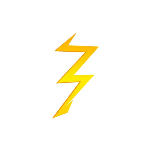 Osvětlení hrom blesk žlutá ikona nastavit v plochém stylu izolované na bílém pozadí. Vektorové ilustrace10 — Stockový vektor