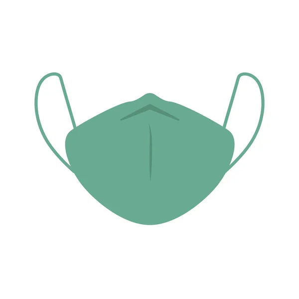 Visage pollution masque vert icône. Masque médical blanc poussière danger protection coronavirus. Illustration vectorielle masques de sécurité. — Image vectorielle