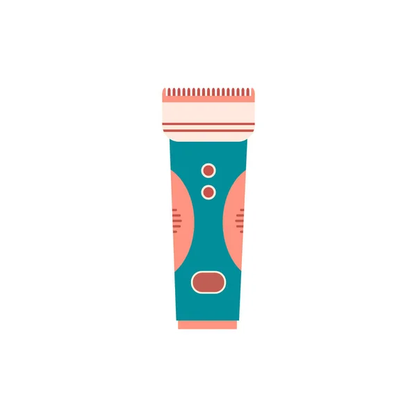 Bunte Schnurlose Haarschneidemaschine Isoliert Auf Weiß Friseur Friseur Zubehör Flache — Stockvektor