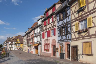 Quai de la Poissonnerie strret Half timbered houses at Quai de la Poissonnerie street, Little Venice Colmar, Alsace France.
