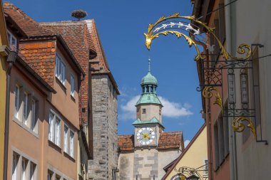 Markus kule bölüm Rothenburg ob der Tauber Almanya şehirleri ilk sur.