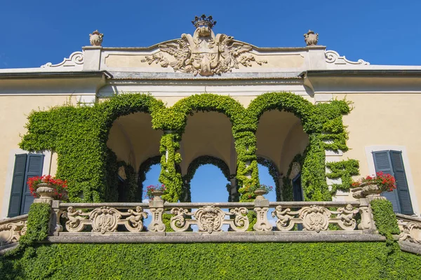 Varanda Panorâmica Com Vista Para Lago Como Famosa Villa Del — Fotografia de Stock