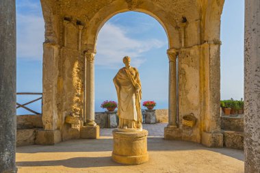 Roman Statue of Ceres in Villa Cimbrone Gardens on the Amalfi Coast, Ravello, Province of Salerno, Italy. clipart
