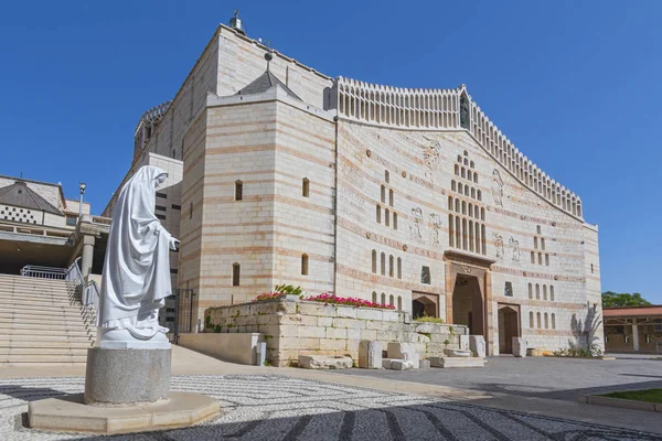 Staty Jungfru Maria Grunderna För Basilikan Kyrkan Bebådelsekyrkan Nasaret Galilee — Stockfoto