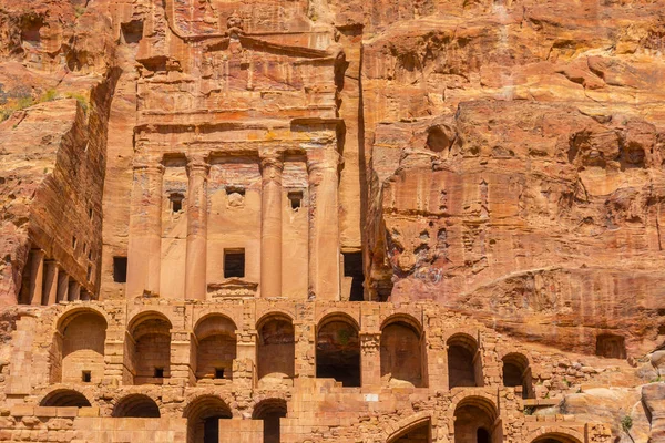 Vue Tombeau Royal Urne Dans Ancienne Ville Petra Jordanie — Photo