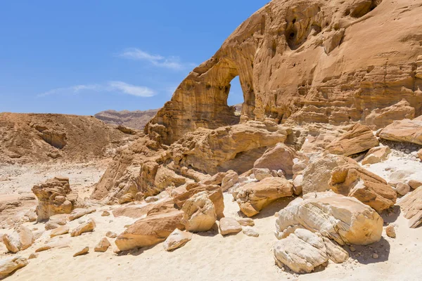 Вид Скалистый Ландшафт Национальном Парке Тимна Пустыня Негев Израиль — стоковое фото