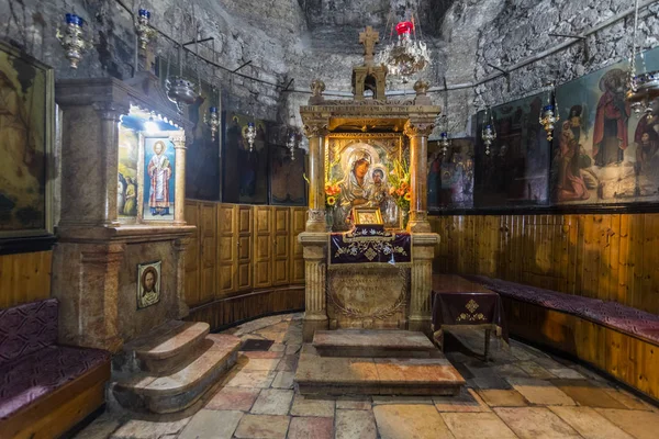 Interior Tomb Virgin Mary Mother Jesus Foot Mount Olives Jerusalem — Stock Photo, Image