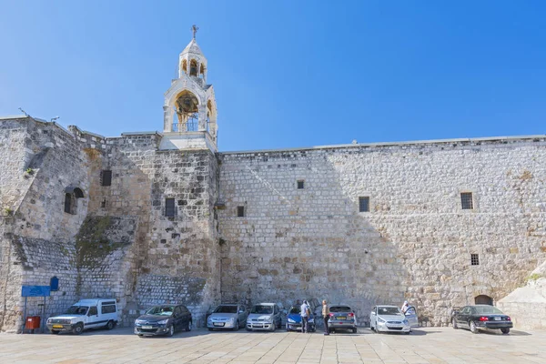 Kyrkan Födelsekyrkan Krubbtorget Betlehem Palestina Det Tar Sitt Namn Från — Stockfoto