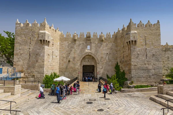 Damaskus Porten Den Gamla Staden Jerusalem Israel — Stockfoto