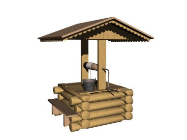 Krank ve çatılı ahşap çeşme