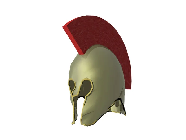Золотой Солдатский Шлем Шлейфом — стоковое фото