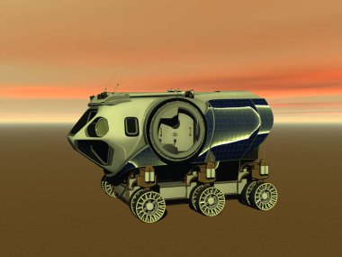 Mars Rover gezegenin yüzeyinde dönüyor.