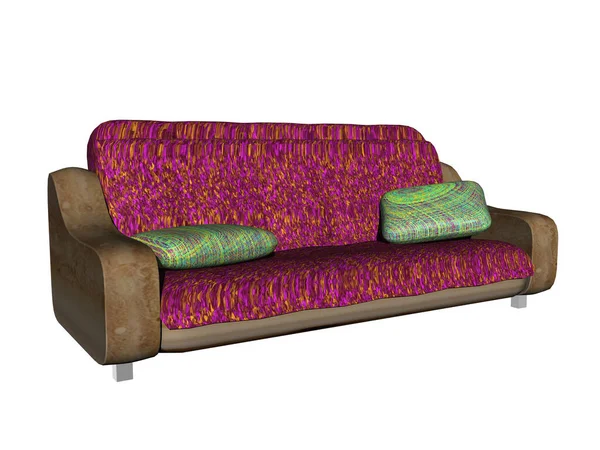 Nowoczesna Kolorowa Sofa Salonie — Zdjęcie stockowe