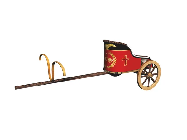 Wooden Red Roman Chariot — Stock Photo, Image