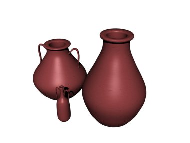seramik çömlek kulplu sürahiler gibi