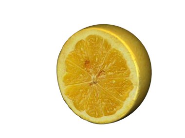 Ekşi sarı limon ikiye bölünmüş.