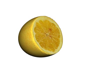 Ekşi sarı limon ikiye bölünmüş.