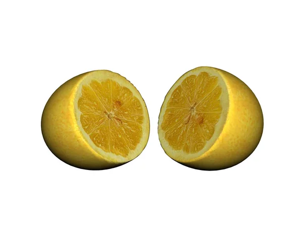 Limón Amarillento Dividido Por Mitad —  Fotos de Stock