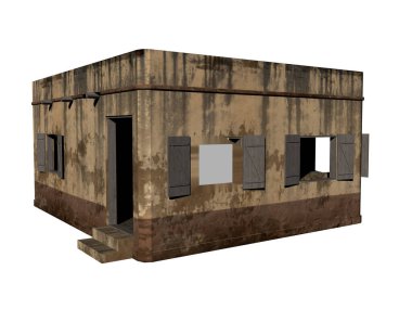 İnşaat alanında çürümüş eski bir midye.