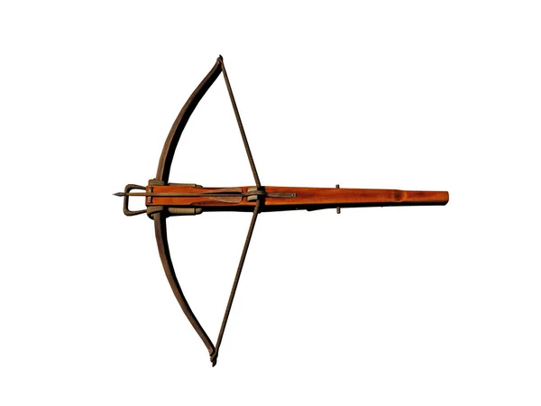 带肌腱和螺栓的木制十字弓 — 图库照片
