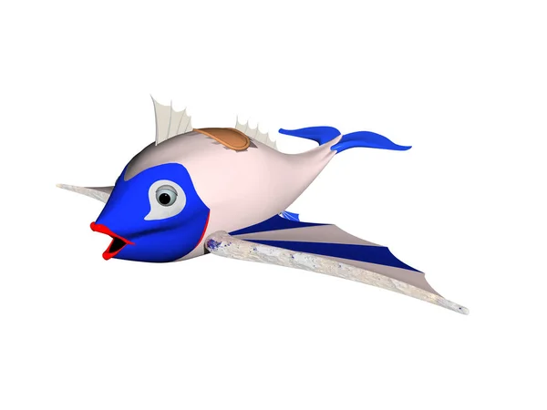 Bunte Fliegende Cartoon Fische — Stockfoto