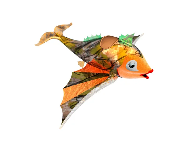 カラフルな飛行漫画魚 — ストック写真