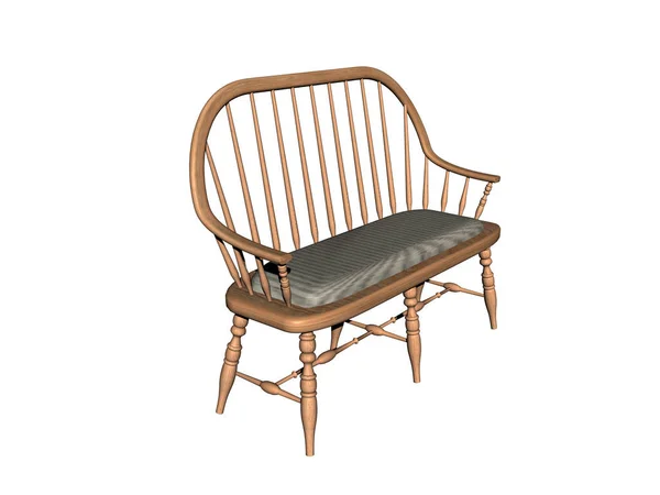 Banc Jardin Bois Avec Coussin Assise — Photo