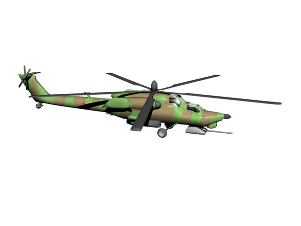 Helicóptero Com Cores Camuflagem Céu — Fotografia de Stock