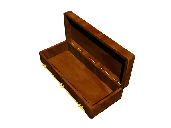 黄金のハンドルを持つ角材の木棺 — ストック写真