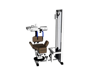 Spor salonundaki demir eğitim makinesi.