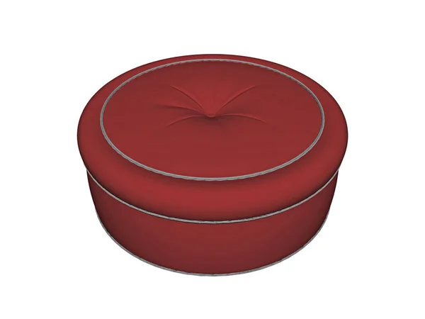 Red Upholstered Ottoman — Stock Photo, Image