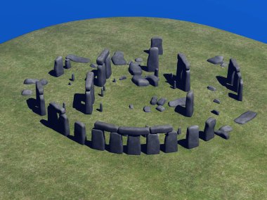 Çayırda muazzam taşları olan Kelt taşları