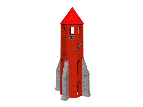Κόκκινο Φρούριο Πύργος Εγκοπές — Φωτογραφία Αρχείου