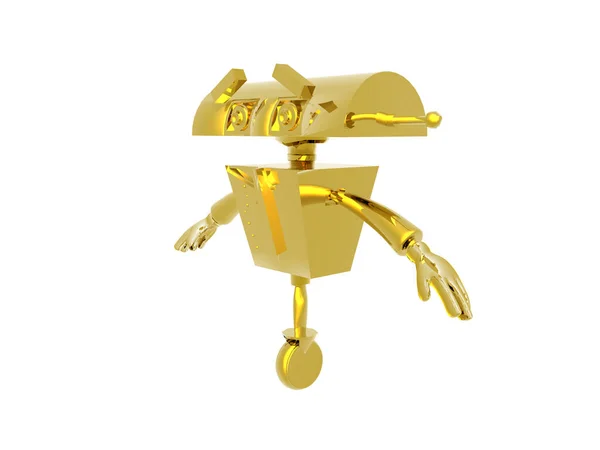 Piccolo Robot Del Fumetto Metallico — Foto Stock