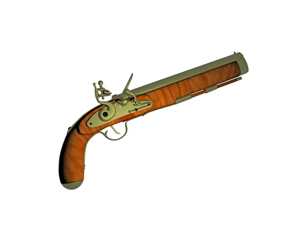 Antik Duelleringspistol Som Mynningsladdning — Stockfoto