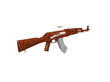 Tahta stok ve şarjörlü saldırı tüfeği