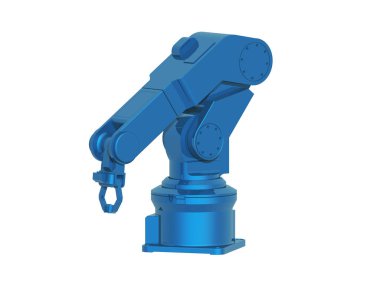 Mavi endüstriyel robot geniş döner kollu
