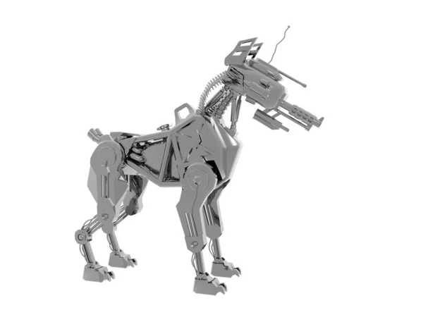 Glänsande Metalliska Robot Hund — Stockfoto
