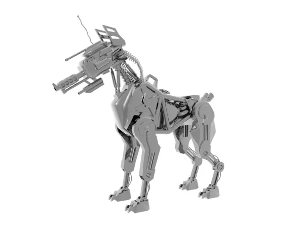 shiny metallic robot dog