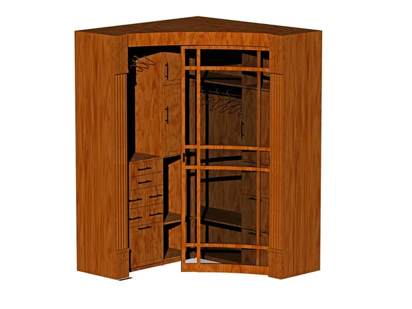 Dřevěná Vitrína Obývacím Pokoji — Stock fotografie