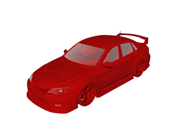 Czerwony Samochód Sportowy Spojlerem — Zdjęcie stockowe