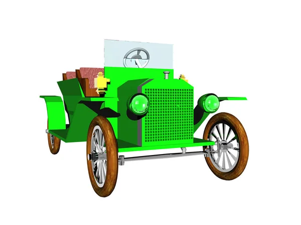 Grüner Oldtimer Als Cabrio — Stockfoto