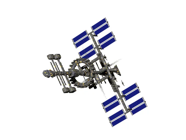 Große Raumstation Schwebt All — Stockfoto