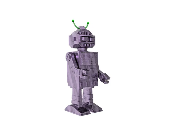 Parlak Gümüş Insansı Robot — Stok fotoğraf