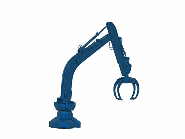 Modrý Průmyslový Robot Dlouhou Paží — Stock fotografie